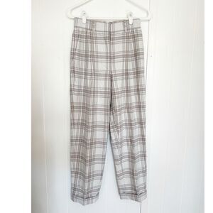 Aritzia wilfred gray plaid trouser pants